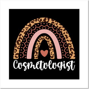 Cosmetologist Rainbow Leopard Cosmetologist Graduation Gift for Hairstylist Posters and Art